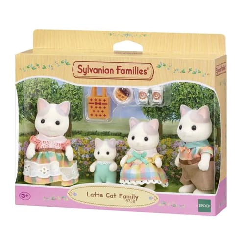 Sylvanian Families Latte Cat Family - Pretend Play Pick